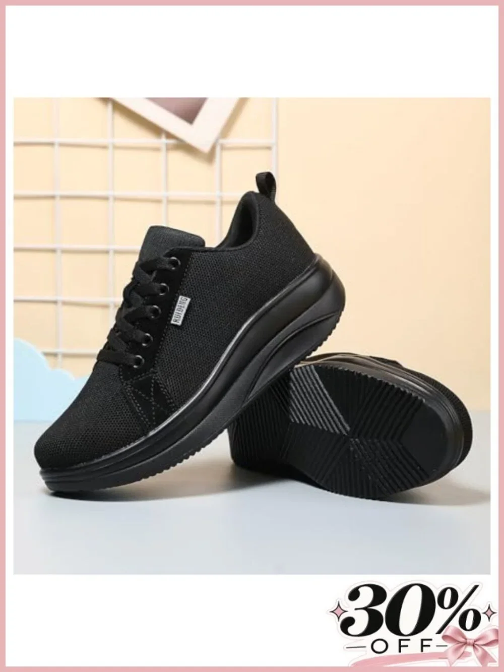Womens Platform Walking Sneakers Comfy Rocker Bottom Athletic Shoes